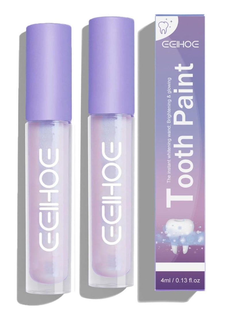 Excefore Tooth Gloss, 2 Pcs Purple Teeth Whitening, Tooth Stain Removal, for Tooth Stain Removal, Instant Gloss Results, Fast Removes Years of Stains  - Image 1