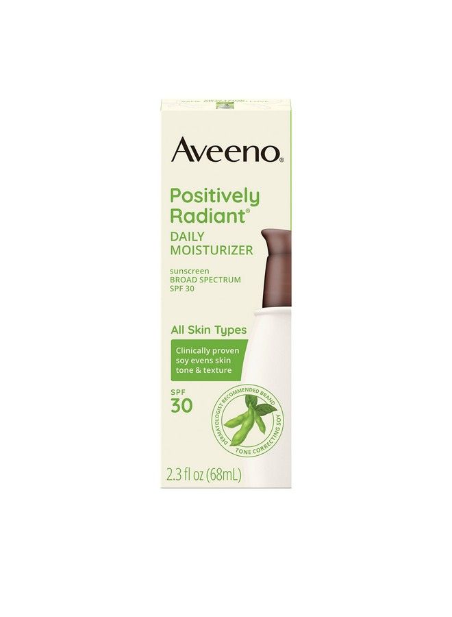 Aveeno Positively Radiant Daily Facial Moisturizer With Broad Spectrum Spf 30 Sunscreen & Soy Improves Skin Tone & Texture Hypoallergenic Oilfree & Noncomedogenic 23 Fl Oz - Image 3