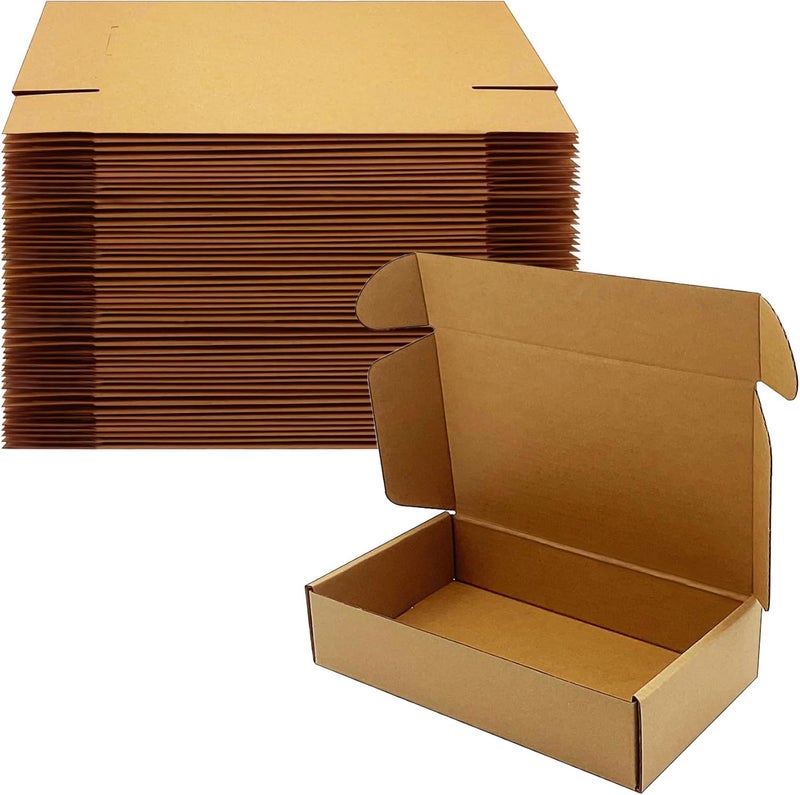 KIAECHWU Shipping Boxes 9x5x2 inch 50 Pack,Brown Corrugated Boxes Mailer Packaging for Mailing Small Business，E-Commerce Gift Boxes for Wrapping Present Moving Storage Heavy Duty Recycled Cardboard Boxes - Image 1