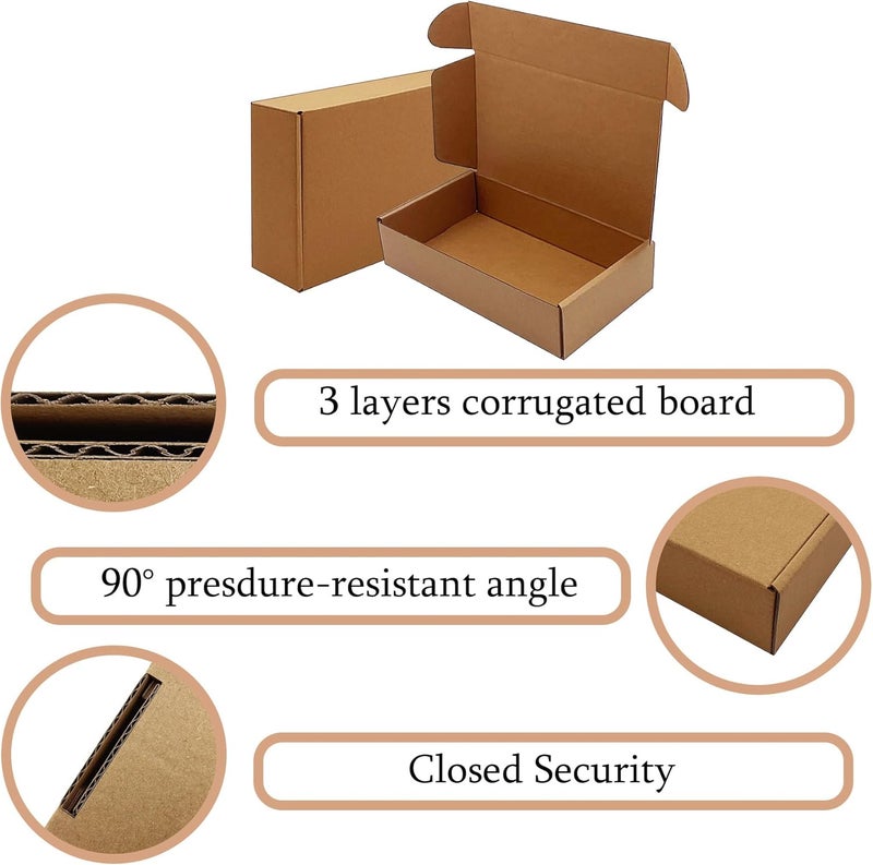 KIAECHWU Shipping Boxes 9x5x2 inch 50 Pack,Brown Corrugated Boxes Mailer Packaging for Mailing Small Business，E-Commerce Gift Boxes for Wrapping Present Moving Storage Heavy Duty Recycled Cardboard Boxes - Image 2