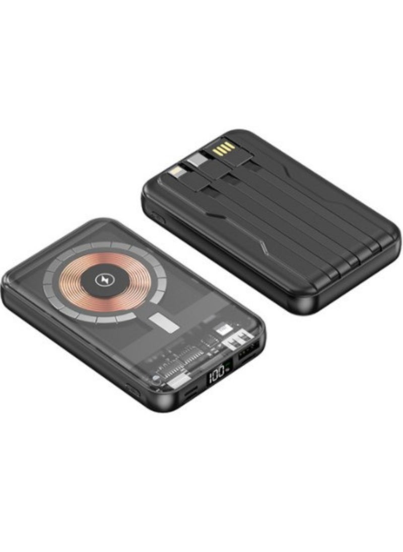 xinzhen - C2 10000mAh Wireless Power Bank with 22.5W Fast Charging, LED Display, Type C/USB Black - Image 1