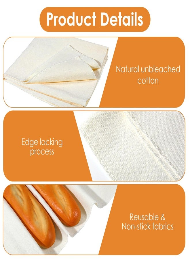 guduling 2-Pack Proofing Towels for Bread,Natural Bread Towels for Proofing,Tea Cloths for Sourdough for Baguettes & Artisan Loaves, Large 30"x18" + Medium 19"x14", Tightly Woven for Shape Retention - Image 3