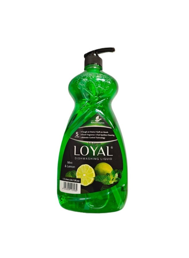 loyal Dishwashing Liquid Mint & Lemon with Natural Enzymes - 1.5 L - Image 1
