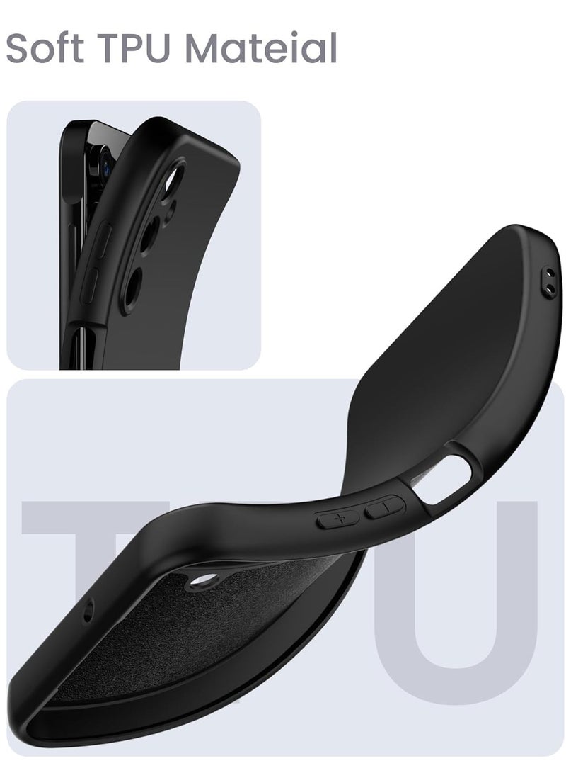 ELTRAZONE Samsung Galaxy A35 5G Case – Ultra Slim Liquid Silicone with 2x Screen Protectors, Anti-Scratch Microfiber Lining (Black) - Image 2