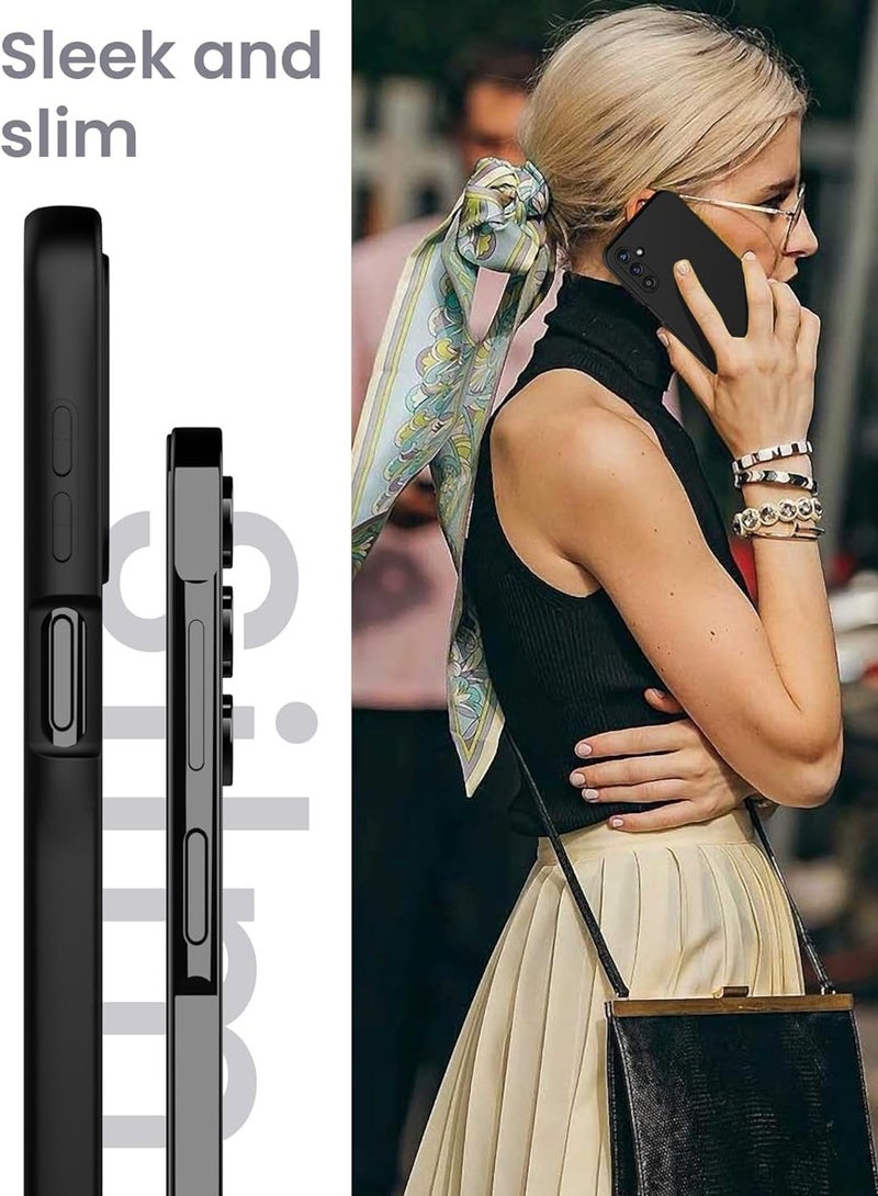 ELTRAZONE Samsung Galaxy A35 5G Case – Ultra Slim Liquid Silicone with 2x Screen Protectors, Anti-Scratch Microfiber Lining (Black) - Image 4