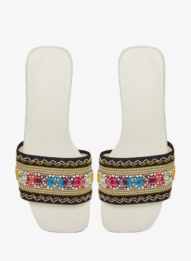 Take Two Embroidered Floral Slip-On Flat Sandals - Image 3