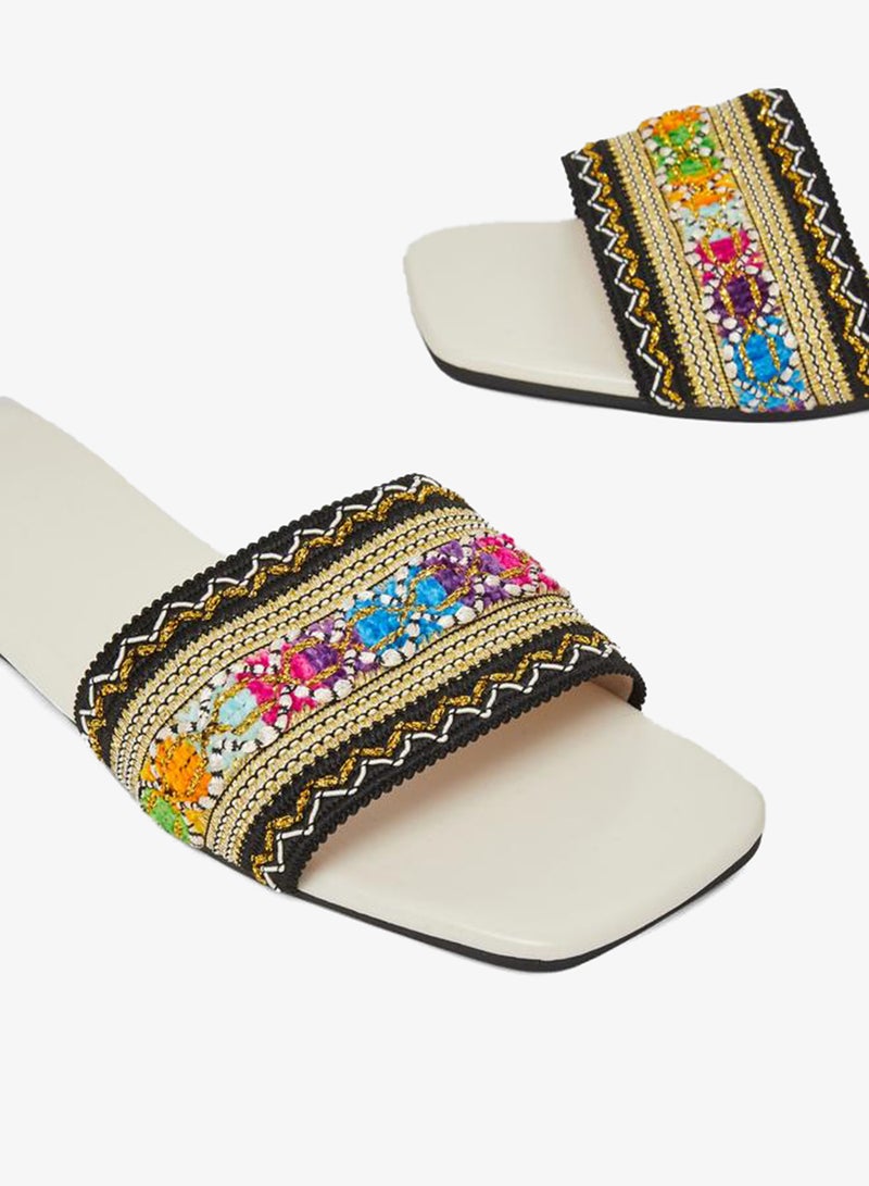 Take Two Embroidered Floral Slip-On Flat Sandals - Image 5