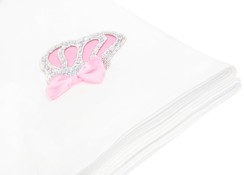Lilax Baby Girl Newborn Jewels Crown Swaddle Receiving Blanket Pink - Image 3
