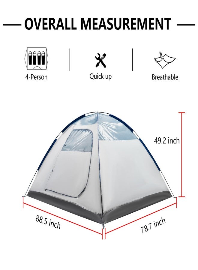 ASFANES Screened Camping Tent, 4 Person Waterproof, Haven Tent, Backpack Double Layer Shelter, Easy Setup and Portable for Outdoor, Picnic, Navy Blue. - Image 3