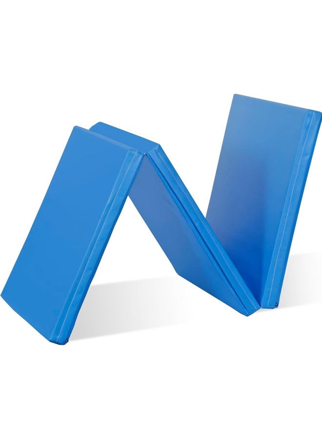 L&E Foldable Gymnastics Gym Exercise Aerobics Mat,PU Leather Tumbling Mat with Hook & Loop Fastener for Stretching Yoga Cheerleading Martial Arts-Versatile Fitness Mat for Home - Image 2