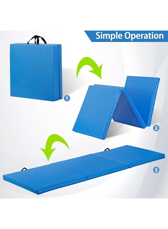 L&E Foldable Gymnastics Gym Exercise Aerobics Mat,PU Leather Tumbling Mat with Hook & Loop Fastener for Stretching Yoga Cheerleading Martial Arts-Versatile Fitness Mat for Home - Image 4