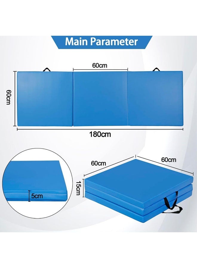 L&E Foldable Gymnastics Gym Exercise Aerobics Mat,PU Leather Tumbling Mat with Hook & Loop Fastener for Stretching Yoga Cheerleading Martial Arts-Versatile Fitness Mat for Home - Image 5