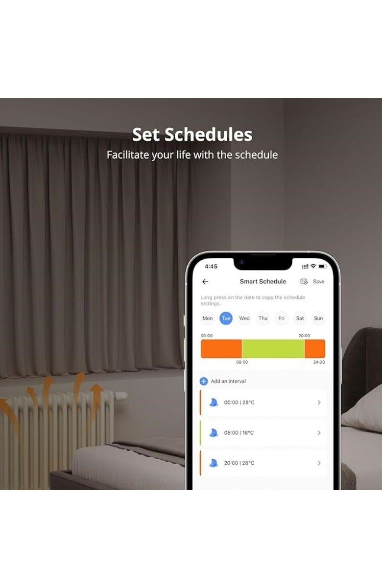 M MIAOYAN Thermostatic radiator valve, smart thermostatic radiator supports App remote control and timing, smart thermostatic valve radiator controller mobile phone APP control smart thermostat - Image 3