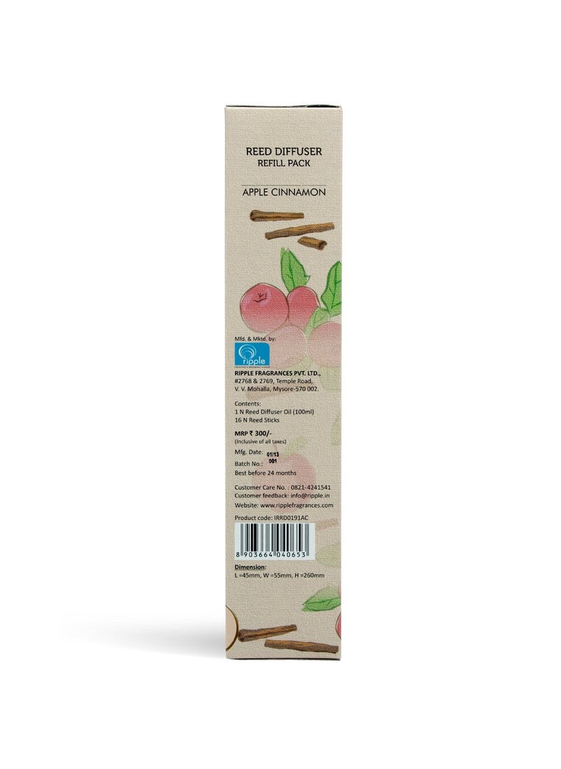 IRIS Iris Reed Diffuser Refill Pack Apple Cinnamon Fragrance 100ml  - Image 4