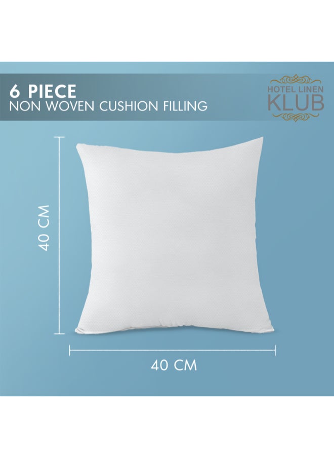 Hotel Linen Klub 6-Piece Cushion Fillers 40x40 cm – 300 Grams Each – Bulk Soft Pillow Inserts with Non-Woven Fabric – Perfect for Hotels, Home Styling & More  - Image 3