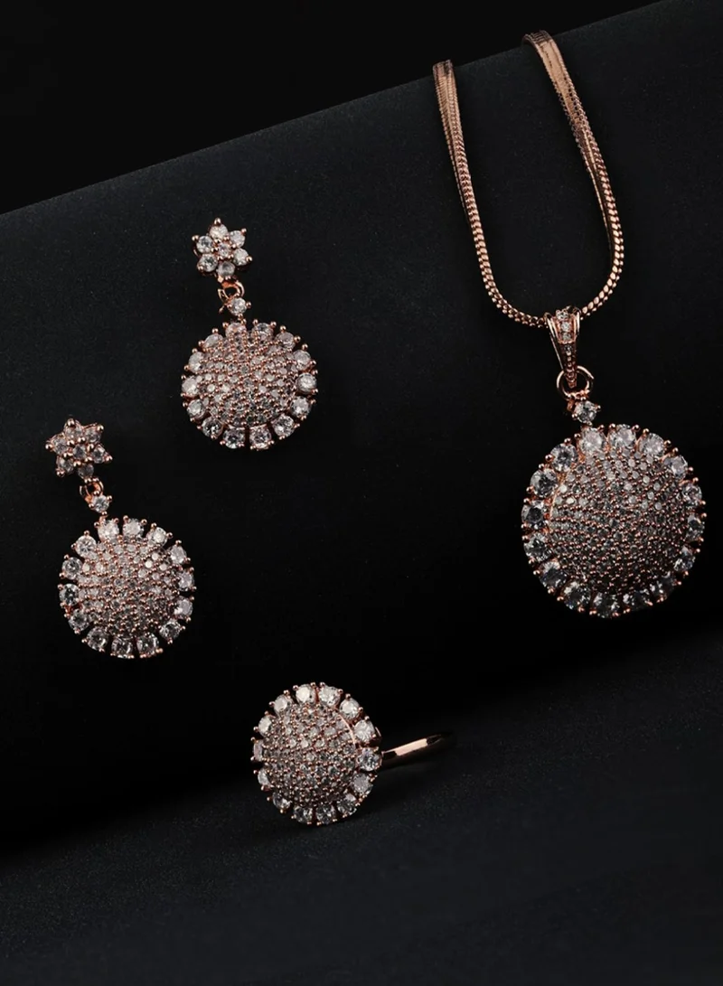 Priyaasi Rose White AD Studded Jewellery Set