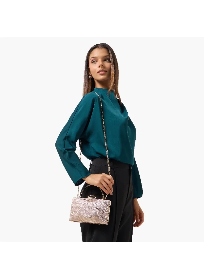 ساشا Sasha Embellished Clutch with Detachable Chain Strap
