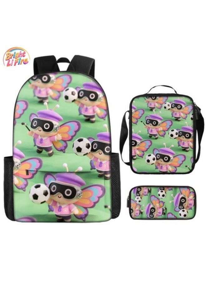 Bright Li Fire Unlock the new fashion of childish fun! Three-piece set of bags, cartoon elements for children and teenagers (students, children, friends' outings, mountain climbing, schooling, etc. can be used) - 4 - Image 1