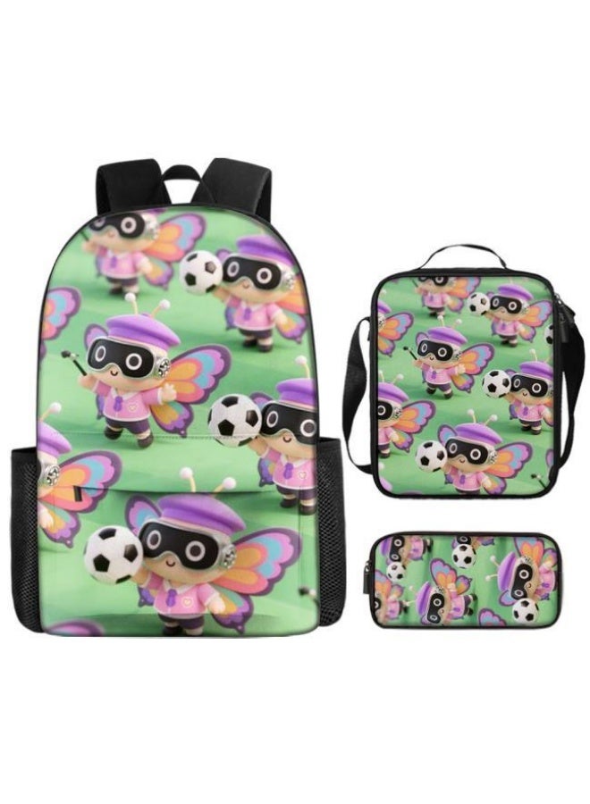 Bright Li Fire Unlock the new fashion of childish fun! Three-piece set of bags, cartoon elements for children and teenagers (students, children, friends' outings, mountain climbing, schooling, etc. can be used) - 4 - Image 2