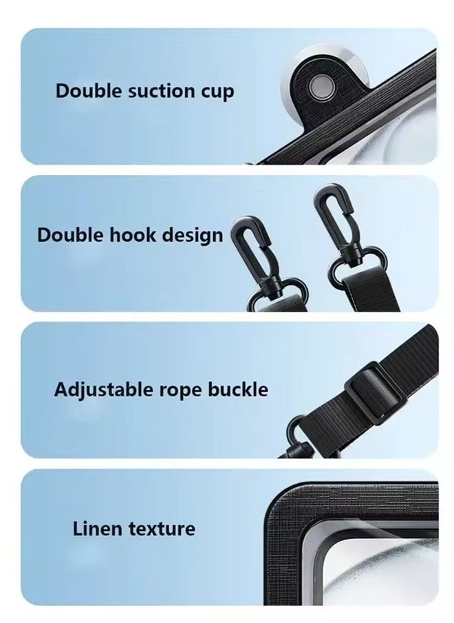 JCB CHIC Double Suction Cup Waterproof Phone Case Touchable Screen Transparent Mobile Phone Waterproof Bag Full View Thick Strap,2 Pack Phone Dry Bags Pvc Universal Diving Phone Bag For Outdoor Travel(YS22 blue)  - Image 3
