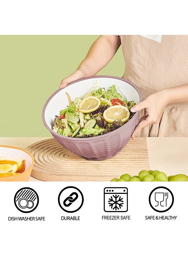 Generic - Salad Bowl Set 4-Piece with Transparent Lids, Multicolor – 20, 22, 24, 30 cm, Durable Quality for Mixing, Prep, Serve, and Store, Microwave & Dishwasher Safe, Bright Colors for Tableware & Travel - Image 1