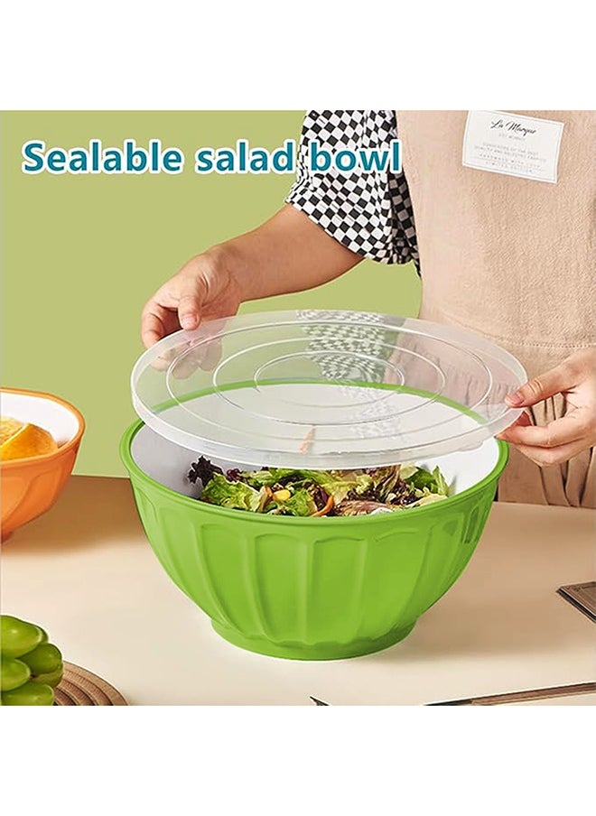 Generic - Salad Bowl Set 4-Piece with Transparent Lids, Multicolor – 20, 22, 24, 30 cm, Durable Quality for Mixing, Prep, Serve, and Store, Microwave & Dishwasher Safe, Bright Colors for Tableware & Travel - Image 1