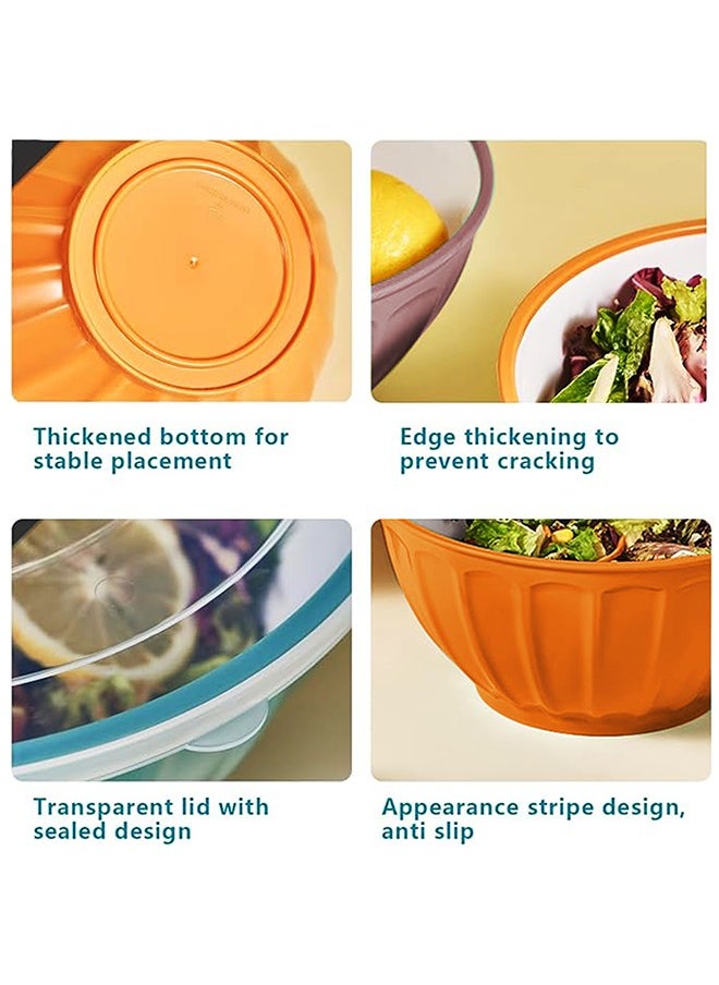 Generic - Salad Bowl Set 4-Piece with Transparent Lids, Multicolor – 20, 22, 24, 30 cm, Durable Quality for Mixing, Prep, Serve, and Store, Microwave & Dishwasher Safe, Bright Colors for Tableware & Travel - Image 1