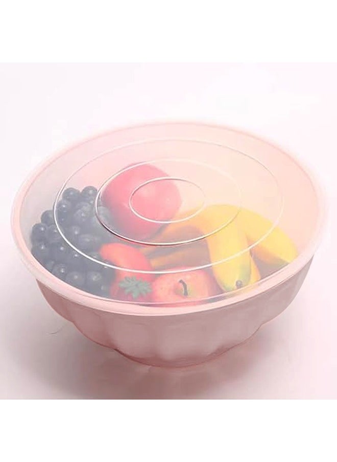 Generic - Salad Bowl Set 4-Piece with Transparent Lids, Multicolor – 20, 22, 24, 30 cm, Durable Quality for Mixing, Prep, Serve, and Store, Microwave & Dishwasher Safe, Bright Colors for Tableware & Travel - Image 1
