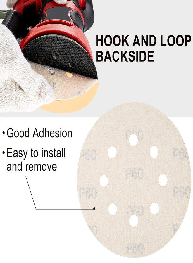 LotFancy 110 PCS 5 Inch 8 Hole Sanding Disc, 60 80 120 150 180 220 320 400 600 800 1000 Grit Aluminum Oxide Sandpaper Assortment, Sand Paper for Wood, Plastic, Rust Removal, Random Orbital Sander Pads - Image 4