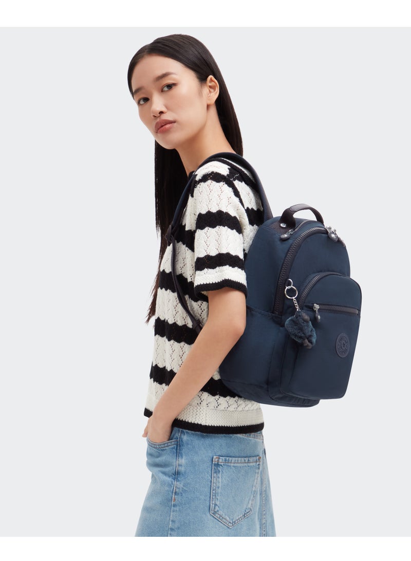 kipling Seoul Small Backpack with Tablet Compartment Blue Bleu 2 - Image 4