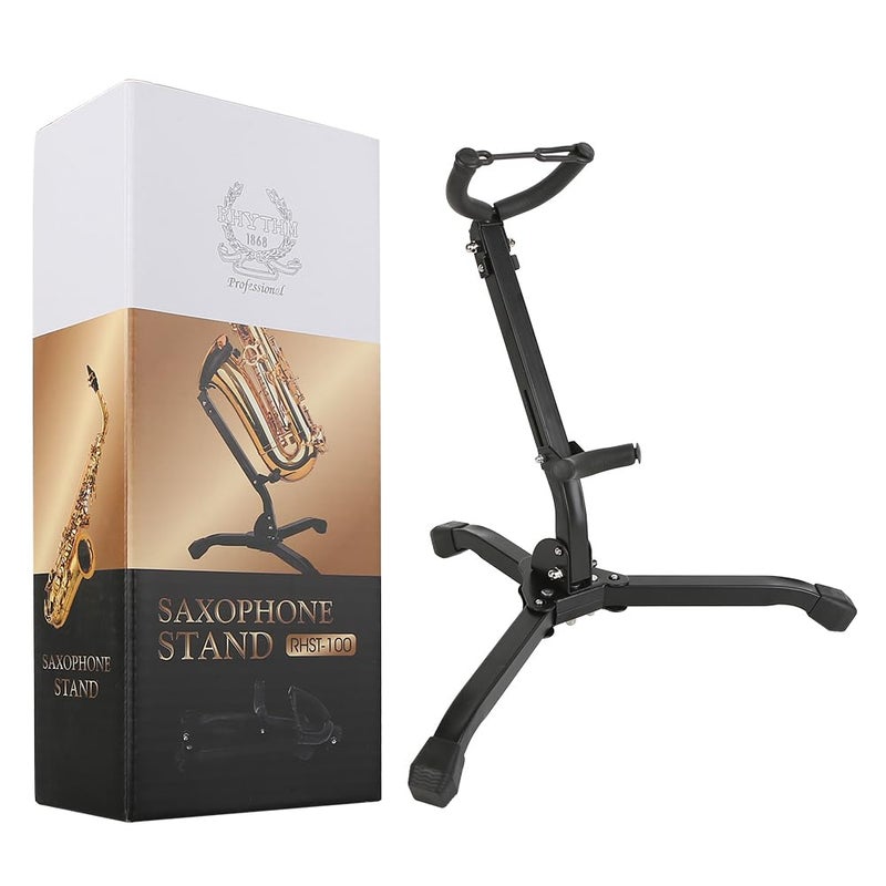 Rhythm Folding Saxophone Stand AltoTenor Sax Stand Adjustable Saxophone Holder Rack Portable Saxophone Stand