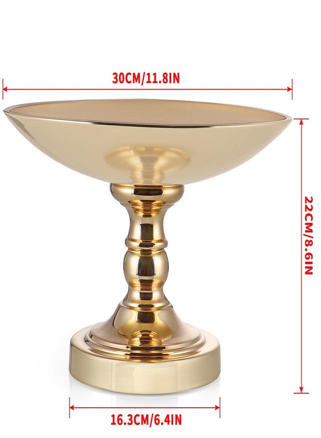 MDLUU Centerpiece Holder Bowl, Decorative Footed Bowl, Pedestal Fruit Tray, Dining Table Decoration Items, Living Room Decor, 11.8''Dia.×8''H (Gold) - Image 3