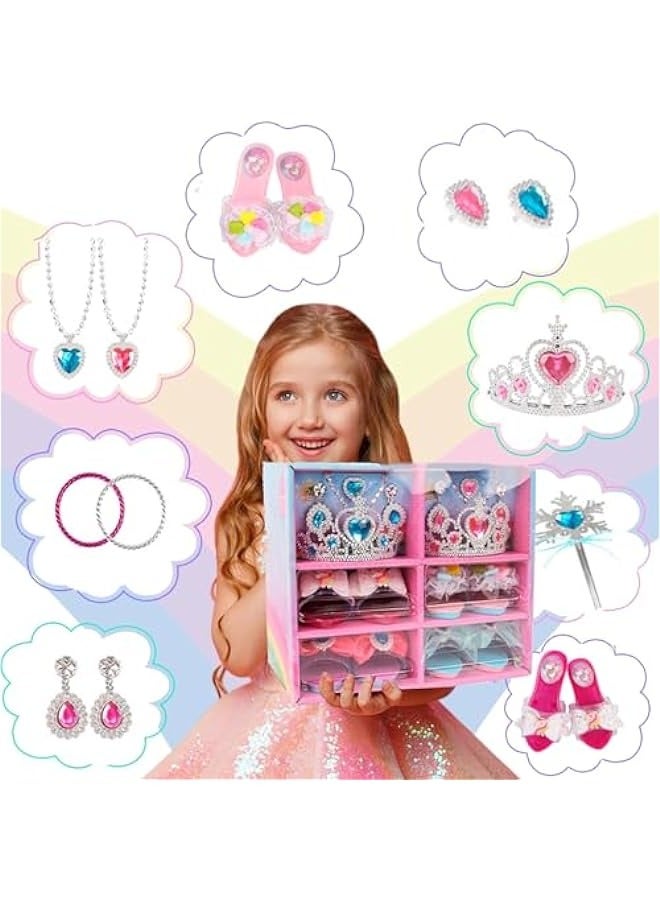 دوركو حذاء الأميرة التنكري مع مجموعة كاملة من اكسسوارات الأزياء التنكرية - العاب الأميرة المثالية للبنات للعب الأدوار - هدية مثالية لحفلات اعياد الميلاد للاطفال من عمر 3-6 سنوات. - Image 2