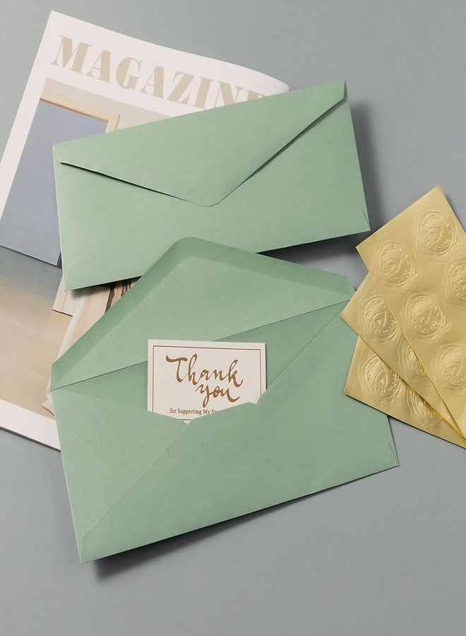 Toperd 50 Count #10 Business Envelope with Gold Stickers for Office, Business, Letter Mailing, 4.13 x 9.49 Inches (Sage Green) - Image 4
