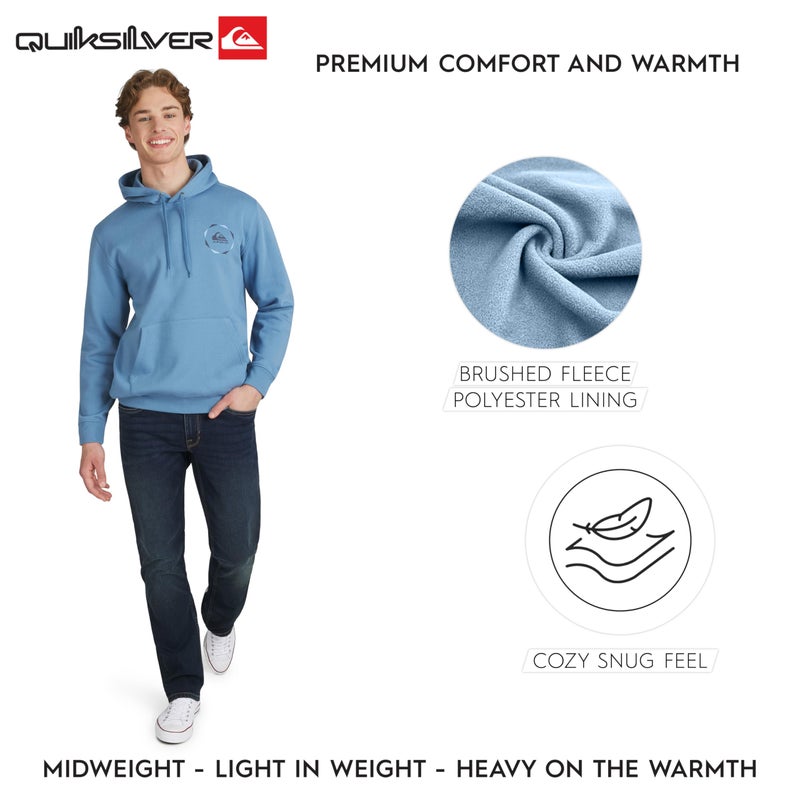 Quiksilver Men's Regular Fit Super Soft Fleece Midweight Pullover Hooded Sweatshirt, Blue Shadow, X-Large - Image 3