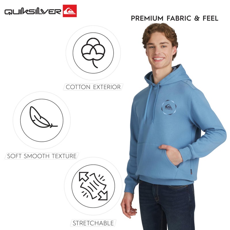 Quiksilver Men's Regular Fit Super Soft Fleece Midweight Pullover Hooded Sweatshirt, Blue Shadow, X-Large - Image 5