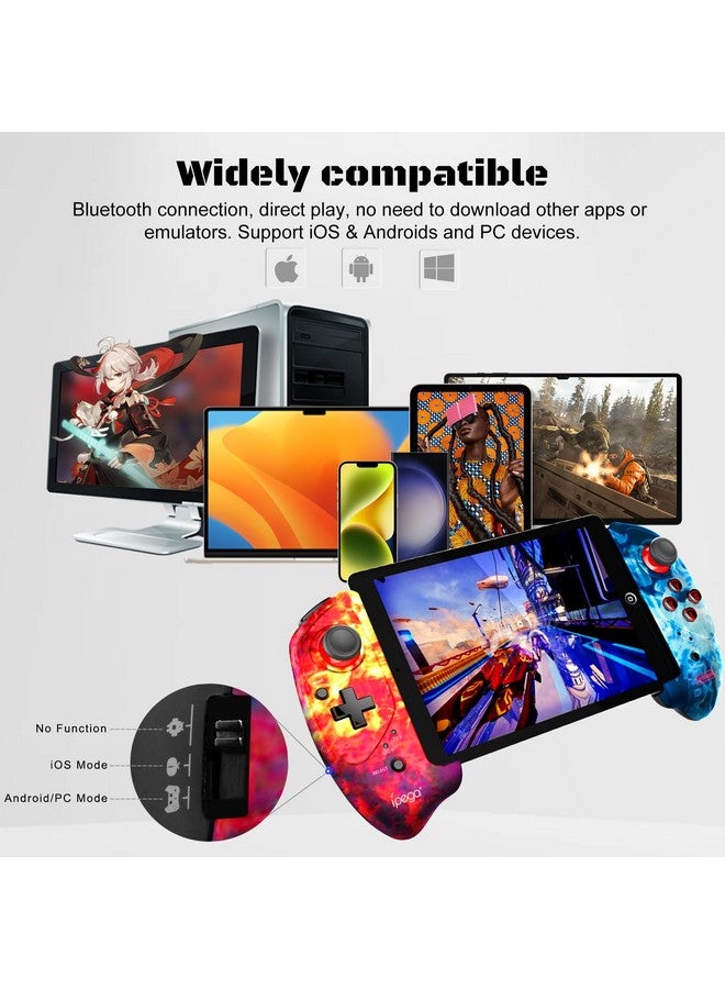 جوسو وحدة تحكم للكمبيوتر اللوحي (11 بوصة)، وحدة تحكم للهاتف لهاتف Iphone وIpad وAndroid وGalaxy Z Fold4 وGalaxy Z Flip4 وGalaxy S23 S22 21Ultra وFire Hd 10 و8 To Play Cod Mobile، عصا تحكم لاسلكية للعب المباشر - Image 3