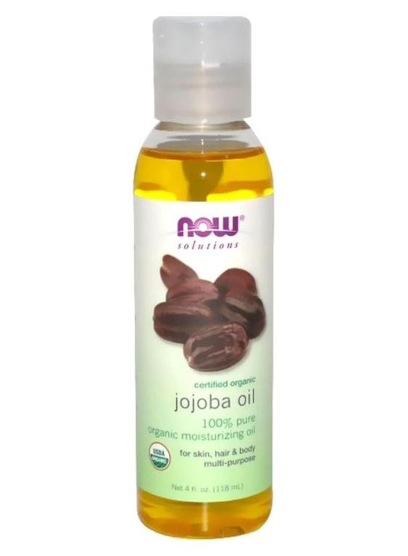 Now Foods Organic Jojoba Oil, Moisturizing Multi-Purpose Oil for Face, Hair and Body Clear 118ml - Image 1