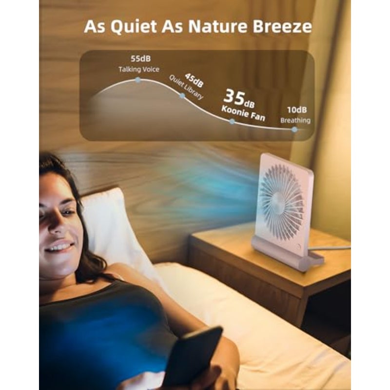 USB Fan for home office desktop use, ABS plastic body, black color, strong wind ultra quiet with 220 tilt folding and 3 speeds adjustable USB-C powered - Image 5
