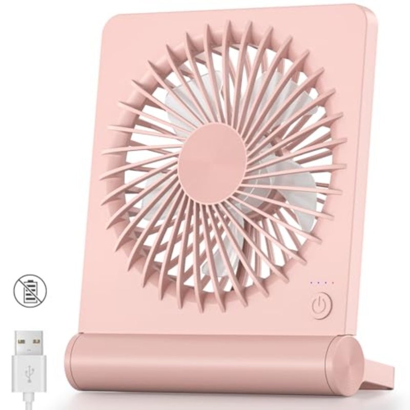 USB Fan for home office desktop use, ABS plastic body, black color, strong wind ultra quiet with 220 tilt folding and 3 speeds adjustable USB-C powered - Image 1