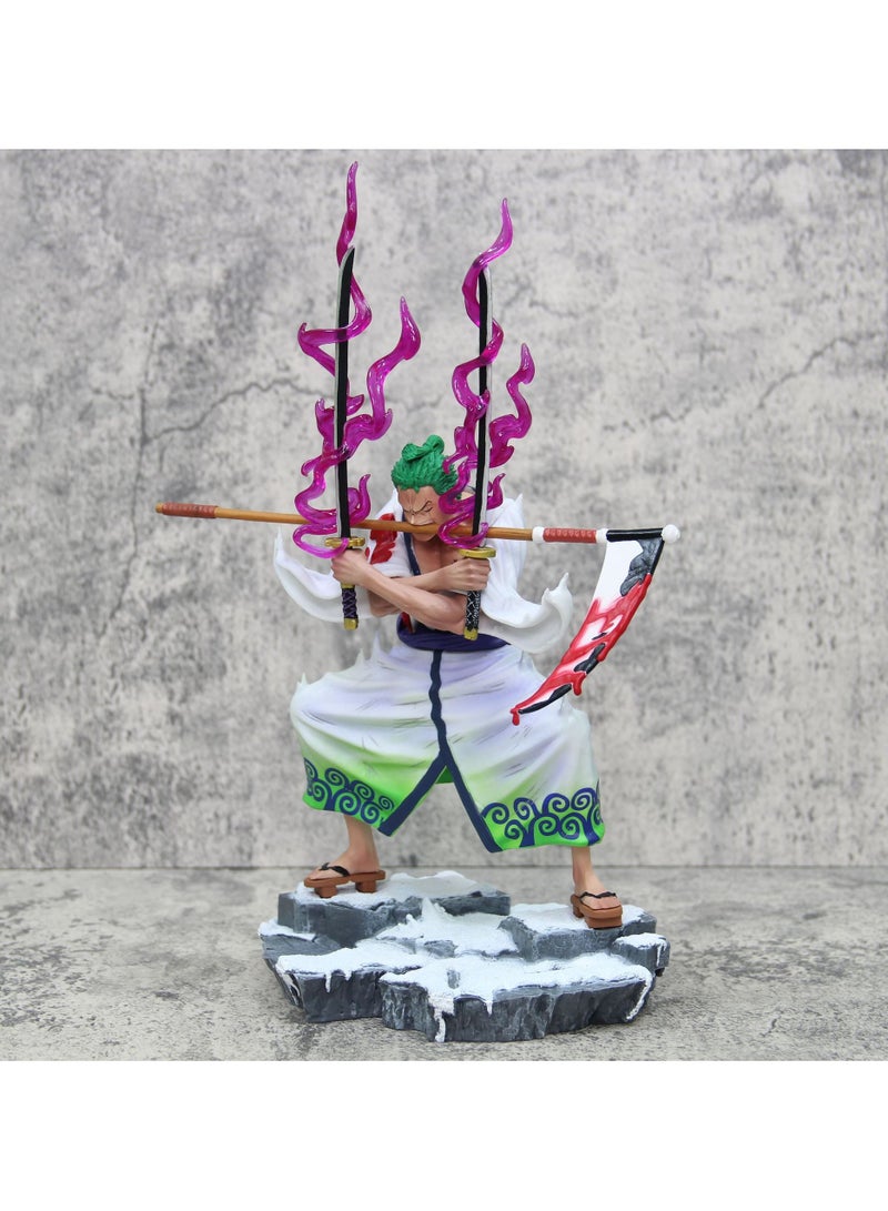 عام تأمين قطعة واحدة من تمثال زورو مقاتل الأشباح في المطهر وزورو من لا كونتري مع ثلاثة سيوف في تيار المنجل تيار الأنمي - Image 3