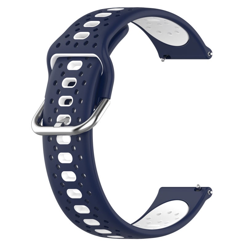 S-TOP For Garmin VivoMove Style 20mm Breathable Two-Color Silicone Watch Band(Midnight Blue+White) - Image 2