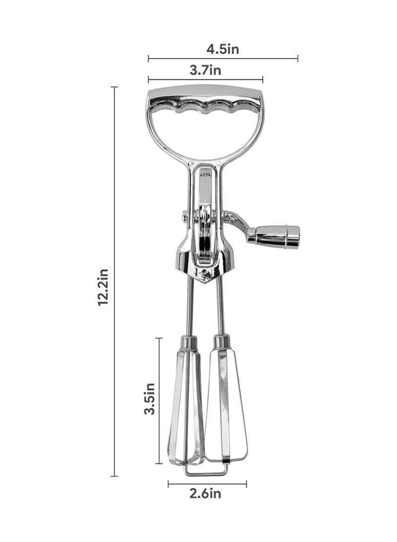 LOOPITYS Egg beater, egg-whisk、egg beater hand crank, stainless steel rotary manual mixer, blender, kitchen cooking tool hand crank, kitchen manual egg beater, can be used to beat eggs, cream, mixed batter and sauce - Image 2