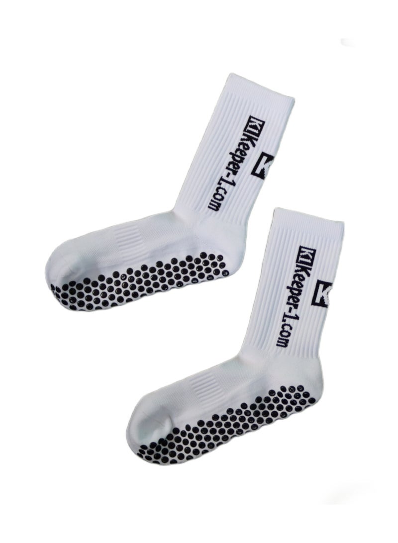 Keeper one White GRIP sock football K1 - Image 1