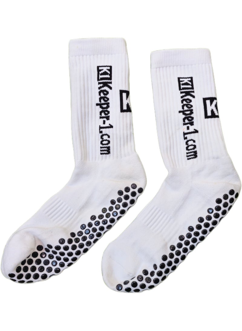 Keeper one White GRIP sock football K1 - Image 2