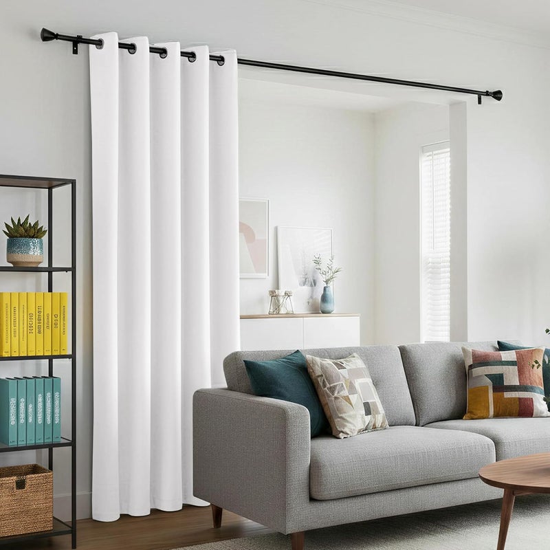 BONZER Room Dividers Curtain - Room Darkening Privacy Noise Reduce Thermal Insulating Window Curtains for Bedroom Living Room Doorway, 96L x 60W Inch (8L x 5W ft), 1 Panel, Greyish White - Image 3
