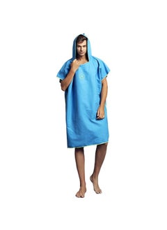 Hiturbo Microfiber Surf Poncho Wetsuit Changing Bath Robe Quick Dry Pool Swim Beach Towel with Hood Blue  - Image 3