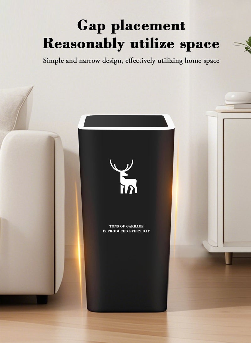 HomarKet 3 Pack 10L / 2.6 Gallon Small Trash Can with Lid, Bathroom Garbage Can with Pop-Up Lid, Waste Basket for Bathroom, Kitchen, Bedroom, Powder Room, Craft Room, Office, College - Image 2