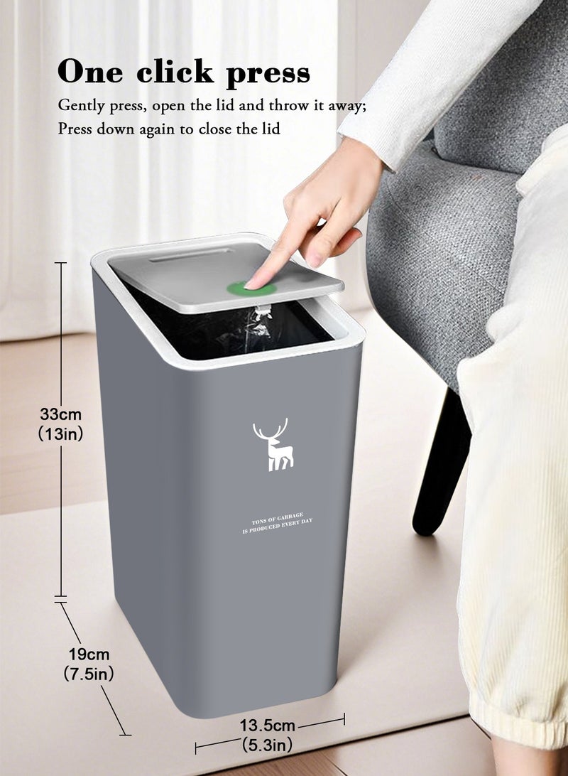 HomarKet 3 Pack 10L / 2.6 Gallon Small Trash Can with Lid, Bathroom Garbage Can with Pop-Up Lid, Waste Basket for Bathroom, Kitchen, Bedroom, Powder Room, Craft Room, Office, College - Image 4