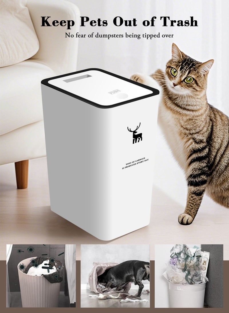 HomarKet 3 Pack 10L / 2.6 Gallon Small Trash Can with Lid, Bathroom Garbage Can with Pop-Up Lid, Waste Basket for Bathroom, Kitchen, Bedroom, Powder Room, Craft Room, Office, College - Image 5